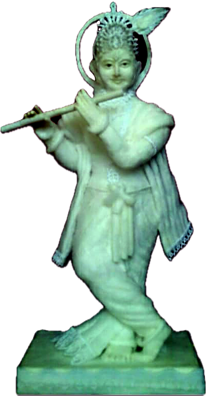 Krishna playing the flute, cotton sculpture