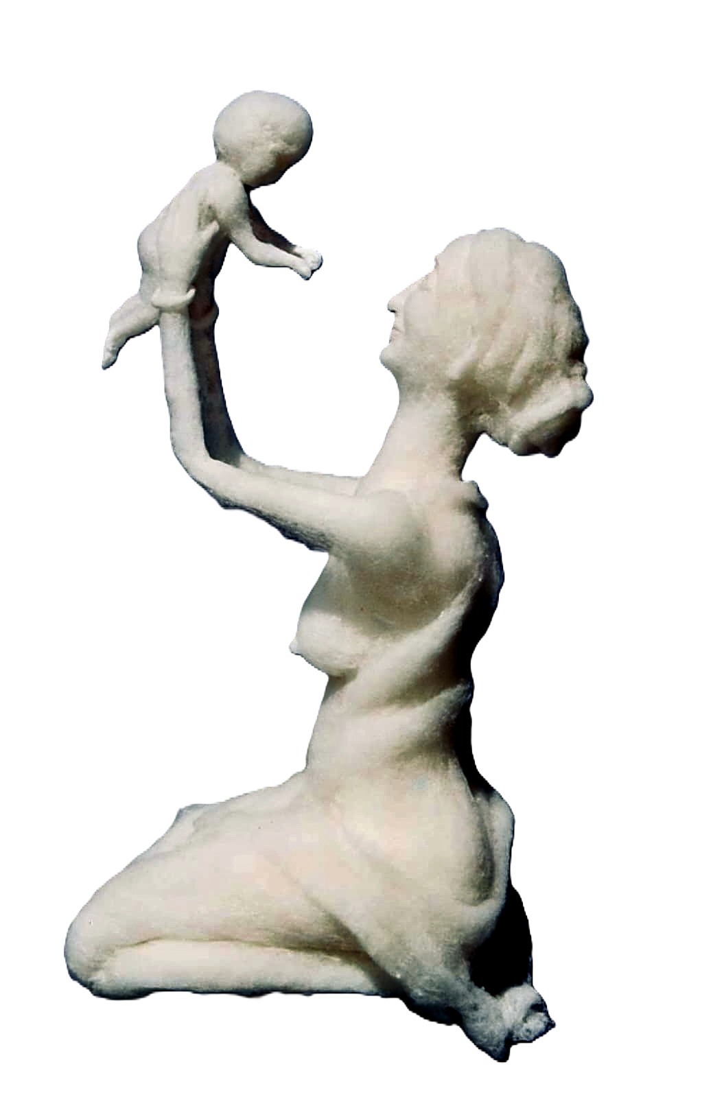 Mother holding a child, cotton sculpture