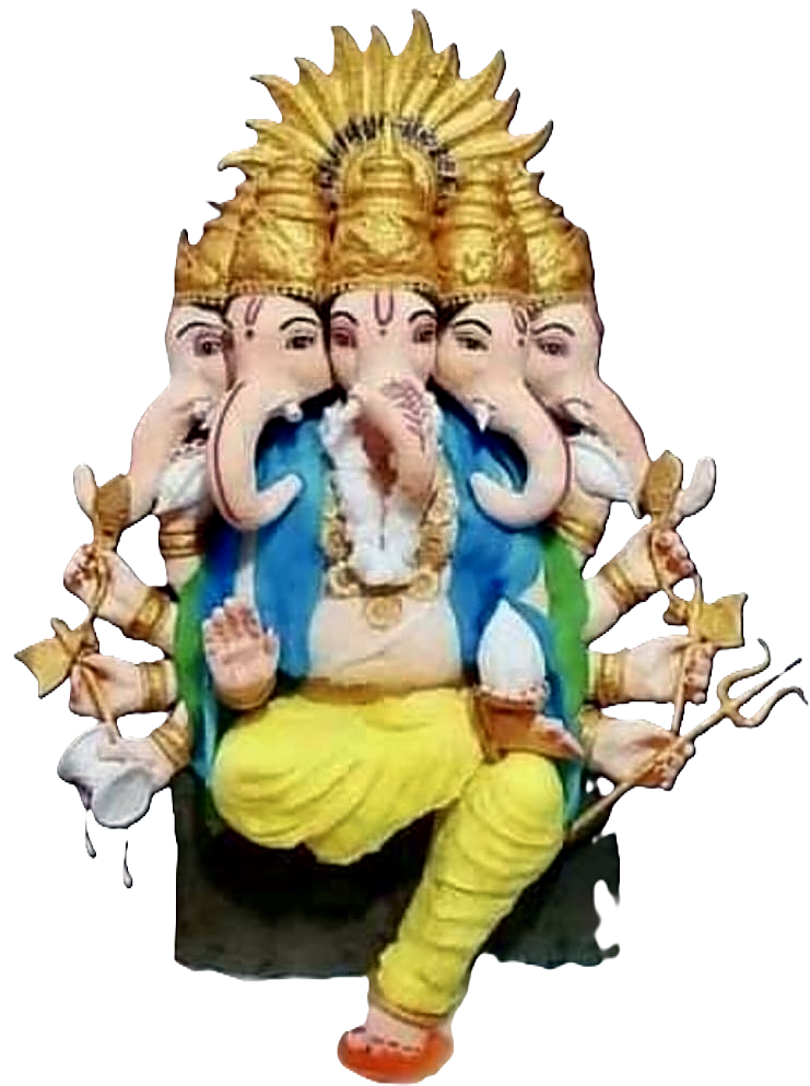Five-headed Panchmukhi Ganesha, cotton sculpture