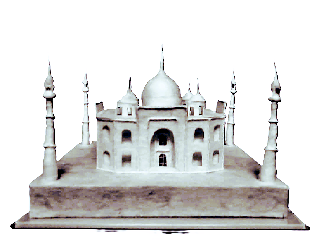 Taj Mahal model in cotton art